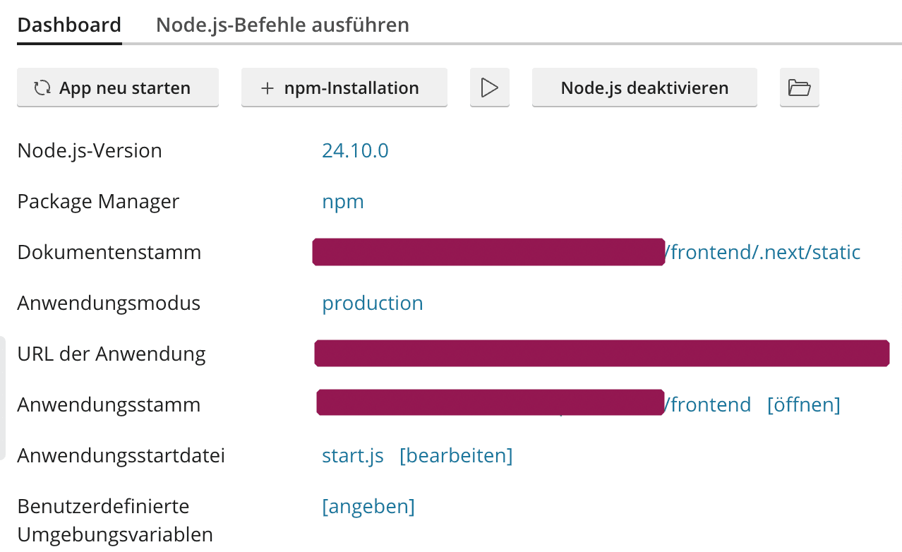 Konfiguration für Plesk